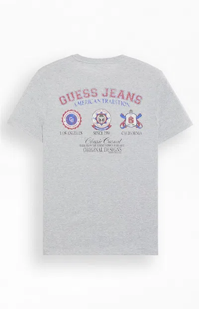 Guess Jeans Men's American Tradition Logo T-shirt In Gray