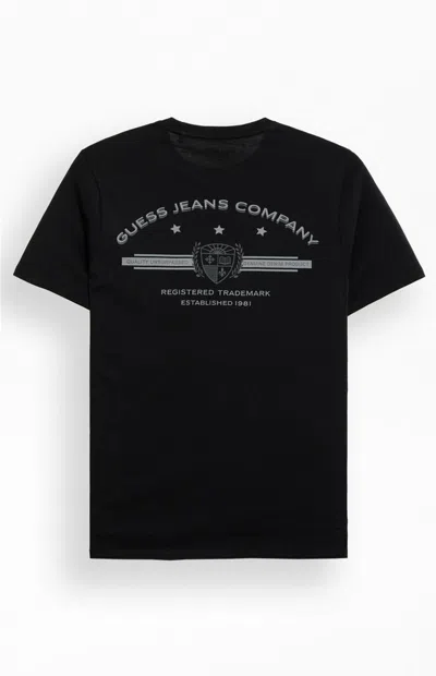 Guess Jeans Men's Black Slim Fit Logo T-shirt In Multi