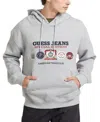 Guess Jeans Men's Logo Graphic Hoodie In Medium Grey Heather