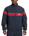 Guess Jeans Men's Long Sleeve Mock Neck Windbreaker Jacket In Daring Ocean