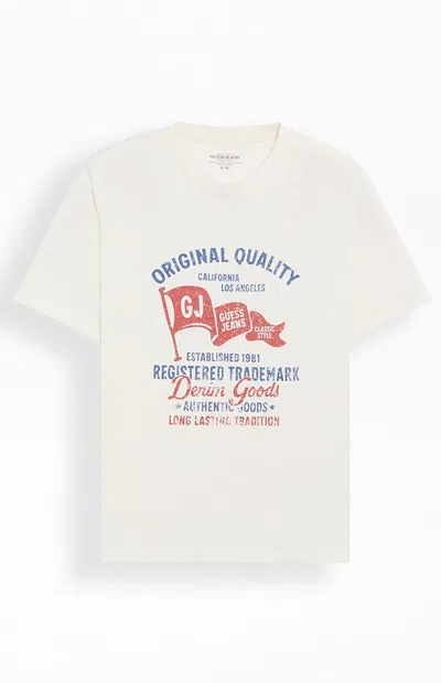 Guess Jeans Men's Original Quality Oversized Tâshirt In Off White