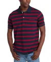 Guess Jeans Men's Stripe Logo Polo Shirt In Daring Ocean Multi