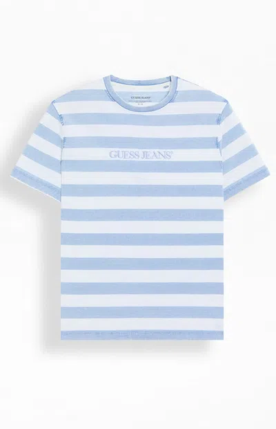 Guess Jeans Stripe Tee In Blue Stripe, Men's At Urban Outfitters
