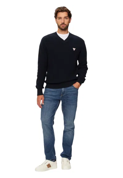 GUESS JEANS MEN'S SWEATER GUESS JEANS V REGULAR FIT NECK