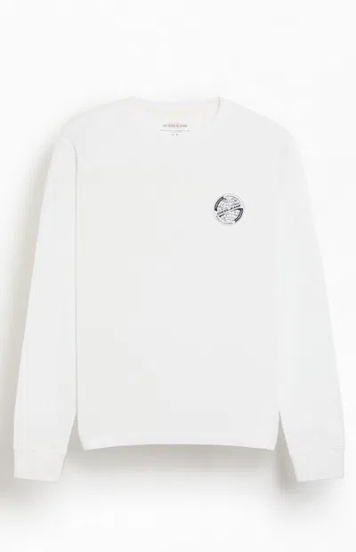 Guess Jeans Men's Waffle Knit Long Sleeve T-shirt In White