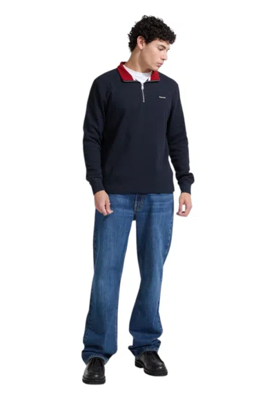 Guess Jeans Men's Zip Pullover  In Blue