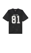 Guess Jeans Mesh Tee In 乌黑