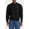 Guess Jeans Organic Cotton Blend Cable Sweater In Black
