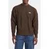 Guess Jeans Organic Cotton Blend Cable Sweater In Brown
