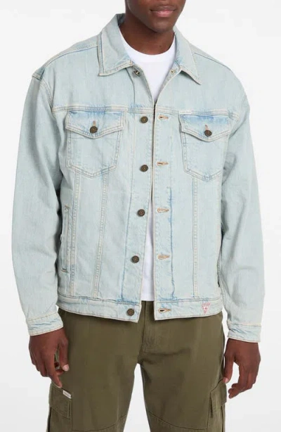 Guess Jeans Oversize Denim Trucker Jacket In Blue