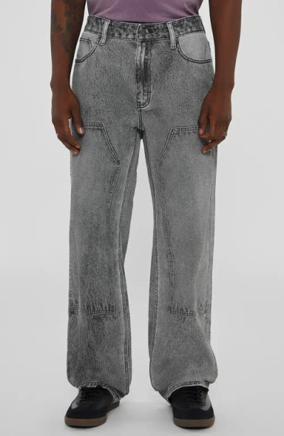 Guess Jeans Photorealistic Baggy Faux Denim Pants In Black
