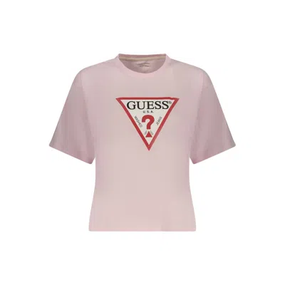 Guess Jeans Pink Cotton T-shirt