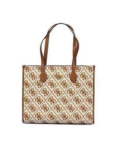 Pre-owned Guess Jeans Polyester Handbag With Multiple Pockets And Zip Closure - Handbags In Beige