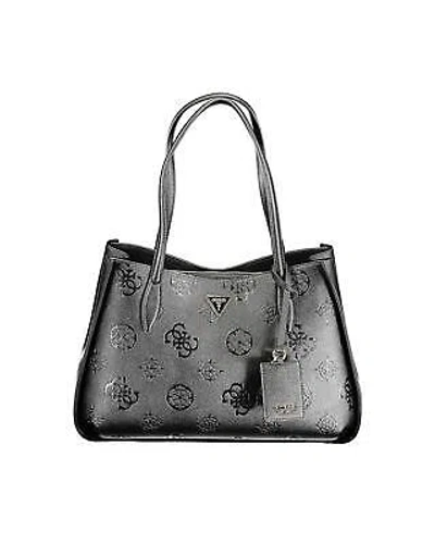 Pre-owned Guess Jeans Polyethylene Handbag With Multiple Compartments And Contrasting In Black