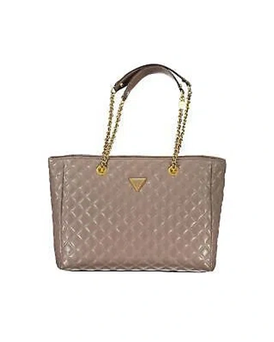 Pre-owned Guess Jeans Polyethylene Handbag With Multiple Pockets And Zip Closure - In Beige