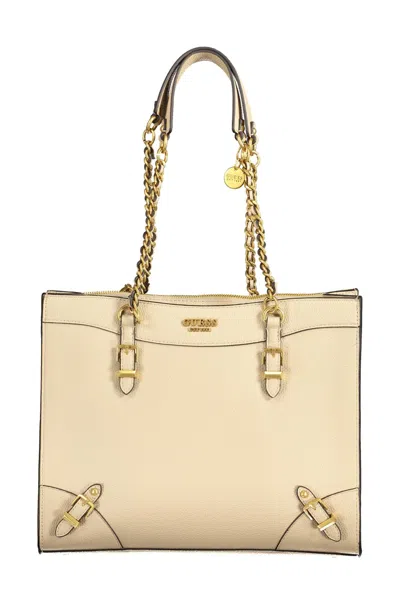 Pre-owned Guess Jeans Polyethylene Women Women's Handbag () In Beige