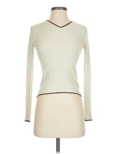 Pre-owned Guess Jeans Pullover Sweater In White