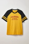 Guess Jeans Raglan Sleeve Graphic T-shirt In Yellow