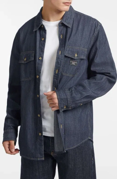 Guess Jeans Regular Fit Denim Button-up Shirt In Blue