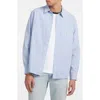 Guess Jeans Regular Fit Patch Pockets Poplin Button-up Shirt In Blue