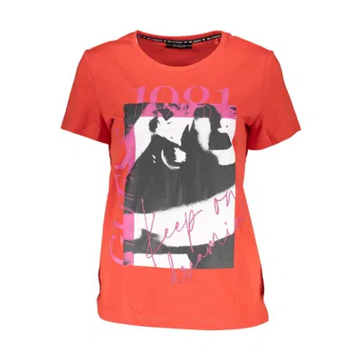 Guess Jeans Rosso Cotton Women T-shirt In Red