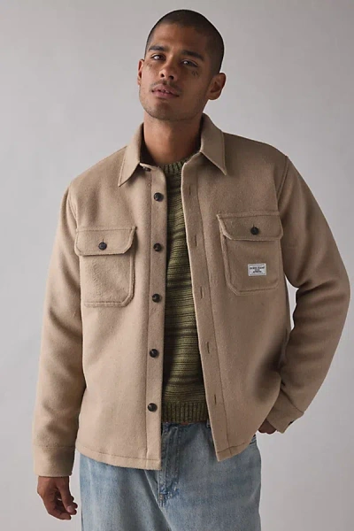 Guess Jeans Shirt Jacket Top In Tan, Men's At Urban Outfitters In Brown