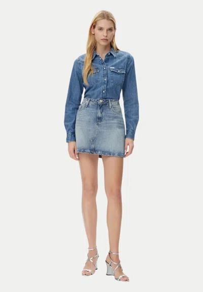 Guess Jeans Shirt Woman  Jeans Regular Fit In Blue