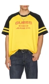 Guess Jeans Short Sleeve Raglan Tee In Yellow