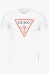 Guess Jeans Sleek Slim Fit White Tee With Logo Print