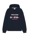 Guess Jeans Spec Edition Hoodie In Daring Ocean