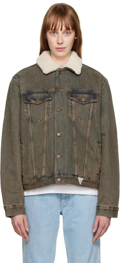 Guess Jeans U.s.a. Brown Tinted Denim Jacket In F9ja Tinted Stone Wa