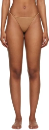 Guess Jeans U.s.a. Tan Metal Triangle Thong In A119 Roasted Almond