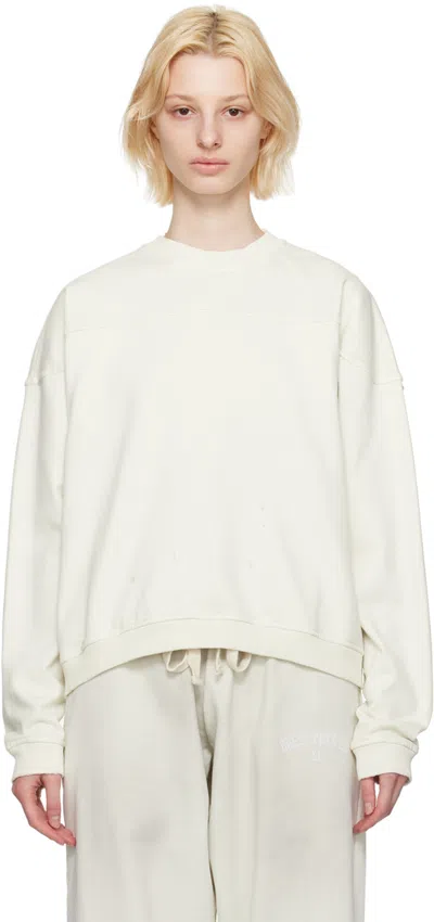 Guess Jeans U.s.a. White Crewneck Sweatshirt In G046 Alabaster White