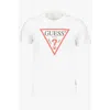 Guess Jeans Sleek Slim Fit White Tee With Logo Print