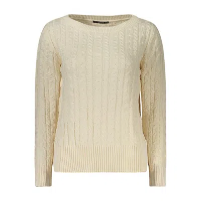 Guess Jeans White Cotton Sweater In Multi