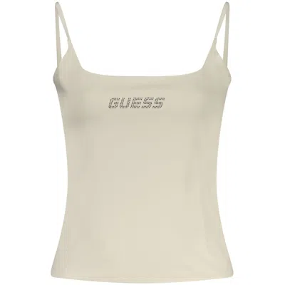 Guess Jeans White Cotton Tank Tops In Neutral