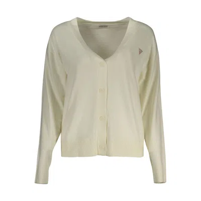 Guess Jeans White Polyester Sweater In Green