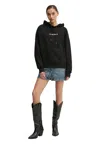 Guess Jeans Women's Hoodie  Regular Fit In Black