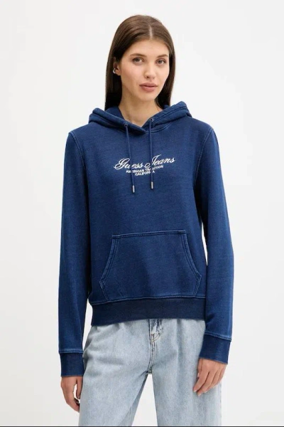 Guess Jeans Women's Sweatshirt  W5yq11 Kcxq1 Bl1n In Blue