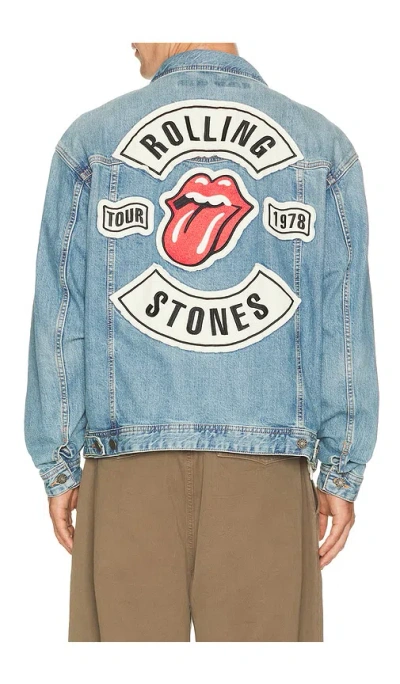 Guess Jeans X Rolling Stones Trucker Jacket In Blue