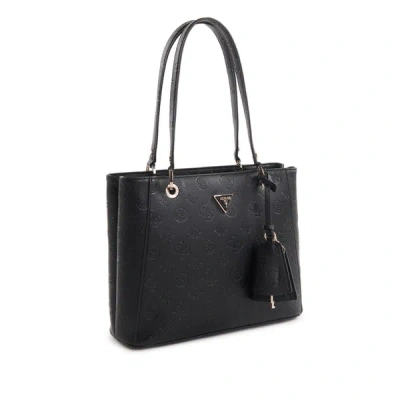 Guess Jena Monogrammed Handbag In Black