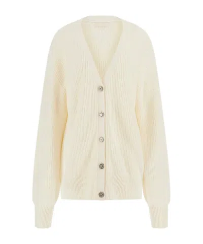 Guess Jeweled Buttons Cardigan In Neutral