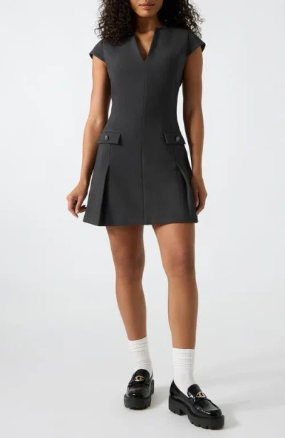 Guess Joandra Pleated Minidress In Gray