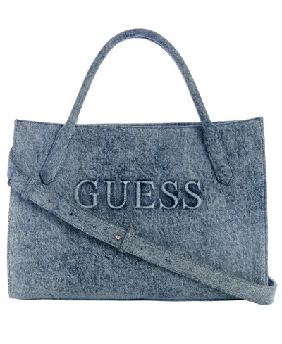 Guess Jodi Medium Top Zip Tote Bag In Blue
