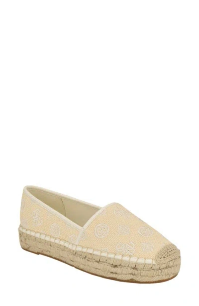 Guess Joelya Platform Espadrille In Light Natural,white Logo