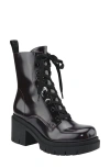 Guess Juel Platform Combat Boot In Deep Red