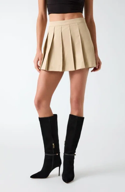 Guess Juliane Pleated Miniskirt In Neutral