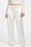 Guess Julie High Waist Satin Pants In White