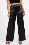 Guess Julie High Waist Satin Pants In Black