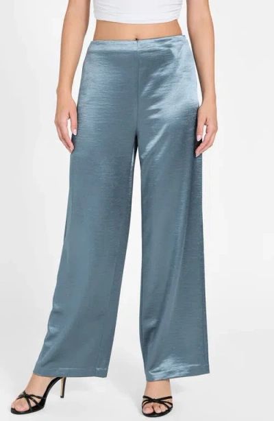 Guess Julie High Waist Satin Pants In Blue